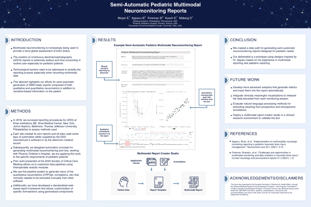 Moberg Analytics Research & Publications: Semi-Automatic Pediatric Multimodal Neuromonitoring Reports