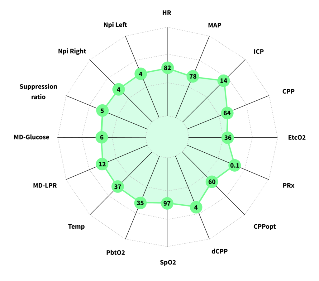 Spider Plot Stable situation with all parameters in range