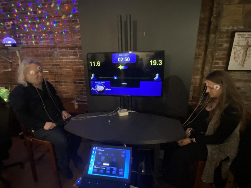 Fergus Carey (owner of Fergie’s Pub) plays Deborah Block in BrainBall.