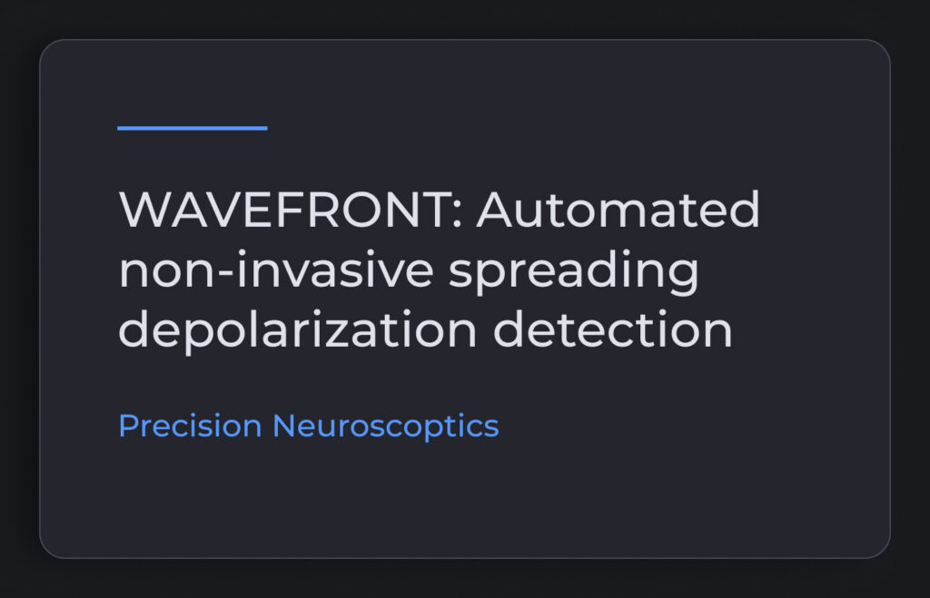 WAVEFRONT: Automated non-invasive spreading depolarization detection: Precision Neuroscoptics