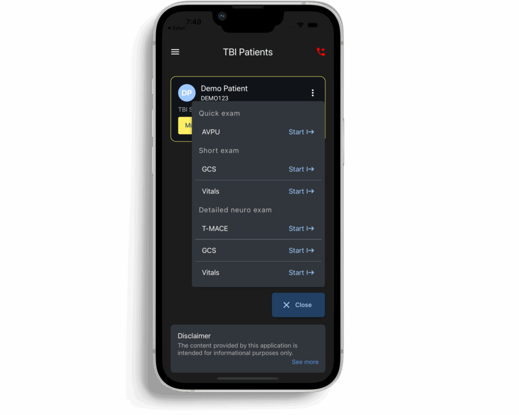 TBI Navigator Vital Signs and Notetaking